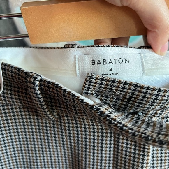 Aritzia Babaton Sadiki Pant in Camel/Navy Tt Houndstooth - Picture 12 of 14